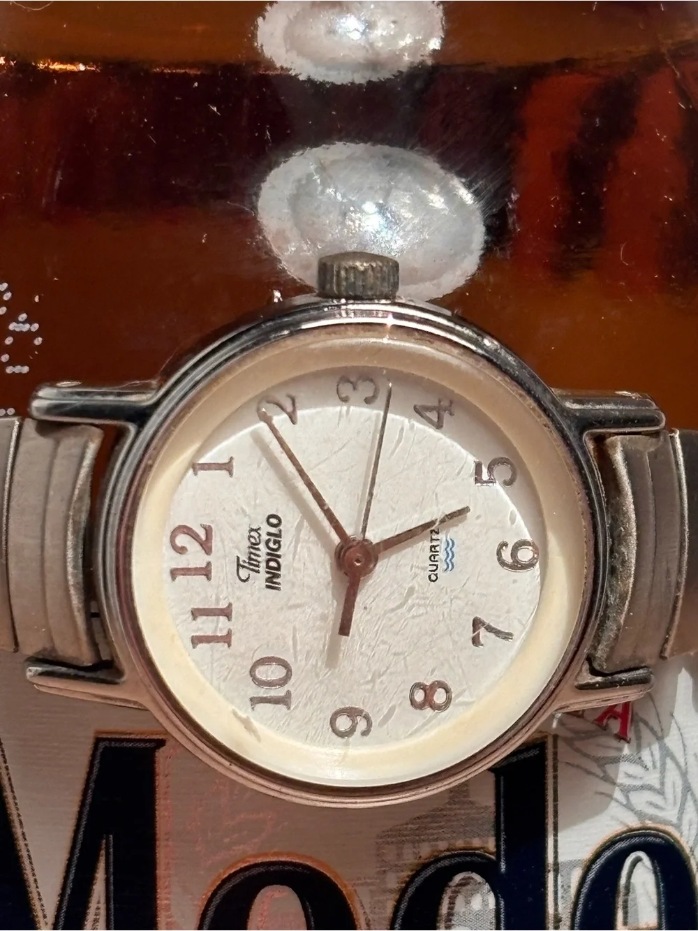 Timex Indiglo Silver Round Face Watch